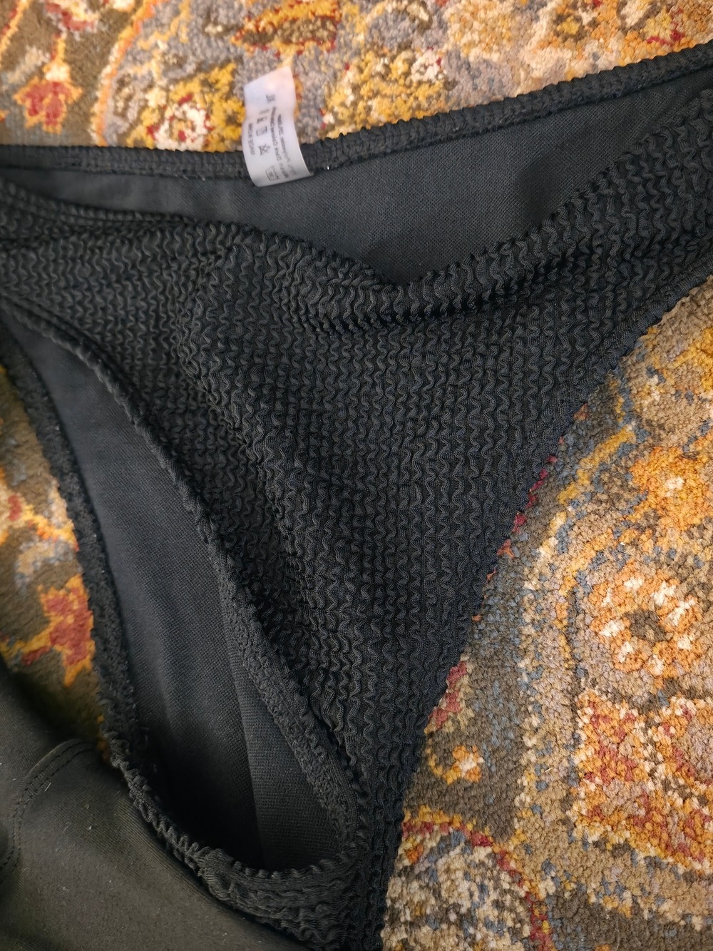 4/$25 Deal! Black Textured Bikini Top and Black Swim Bottoms And Skirt - Picture 2 of 11